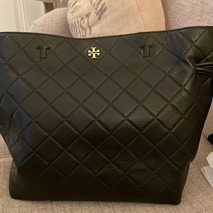 TORY BURCH QUILT-LOOK LEATHER BAG
